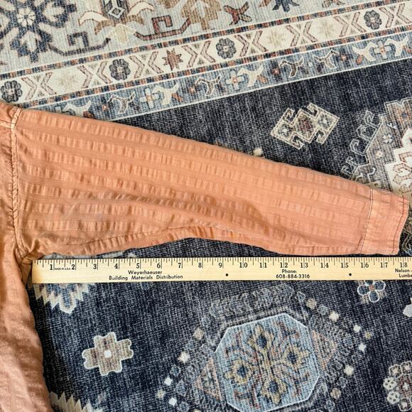 Anthropologie Pilcro Seersucker Tunic Button Down Top Orange Women’s Size XS - Picture 11 of 11